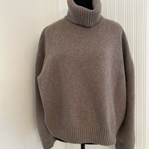 Cozy Oversized Brown Turtleneck Sweater